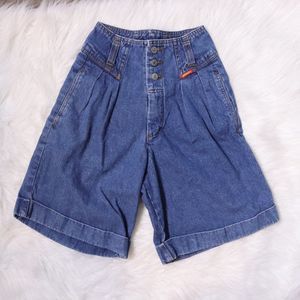 Vintage Jordache | 80's Mom High Waisted Button Fly Bermuda Denim Shorts